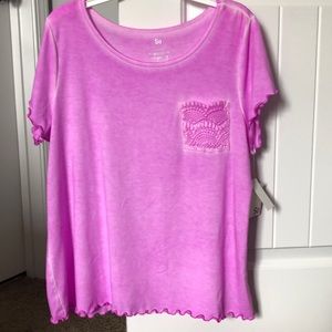 SO Top Girls‎ Size 18 Plus Pink Short Sleeve Pocket NWT